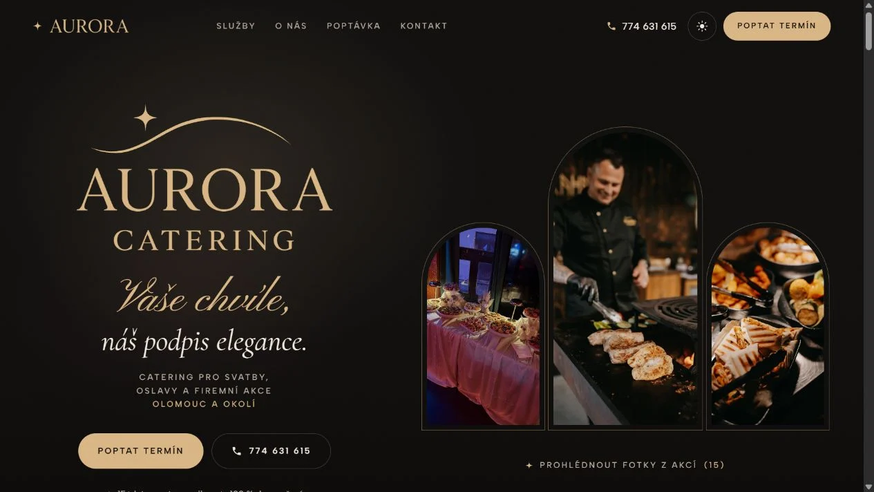Náhled webu Aurora Catering